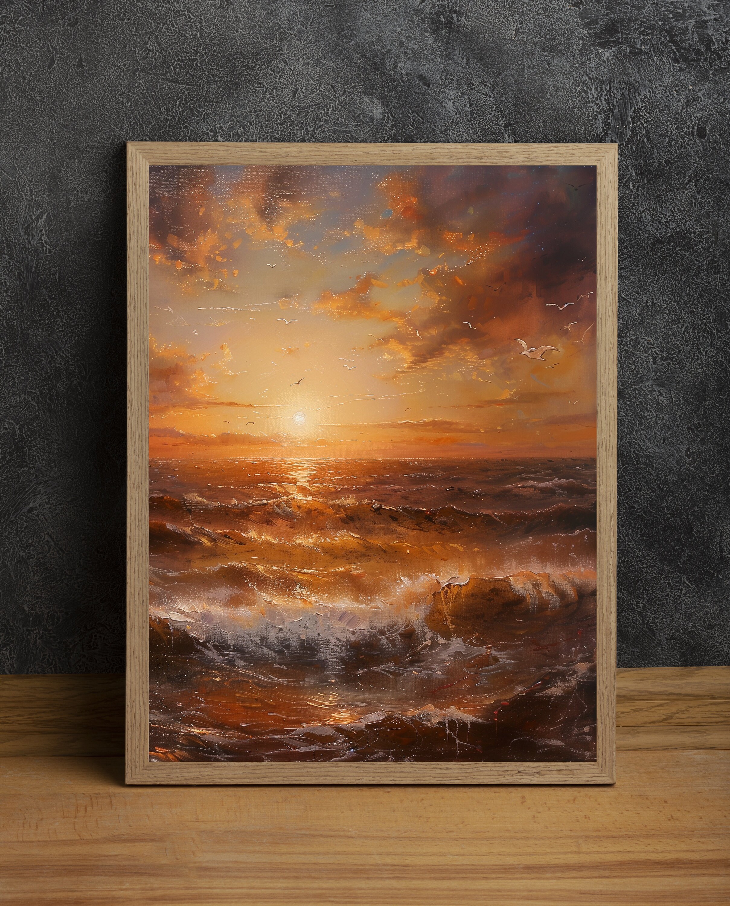 夕焼けの風景画 アートプリント 夕焼けの風景画 - Etsy 日本