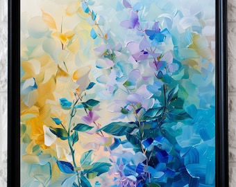 Oil Flower Painting, Digital Print for Immediate Download, Wall Art, Home Decor