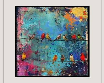 Birds on a Wire, Digital Print for Immediate Download