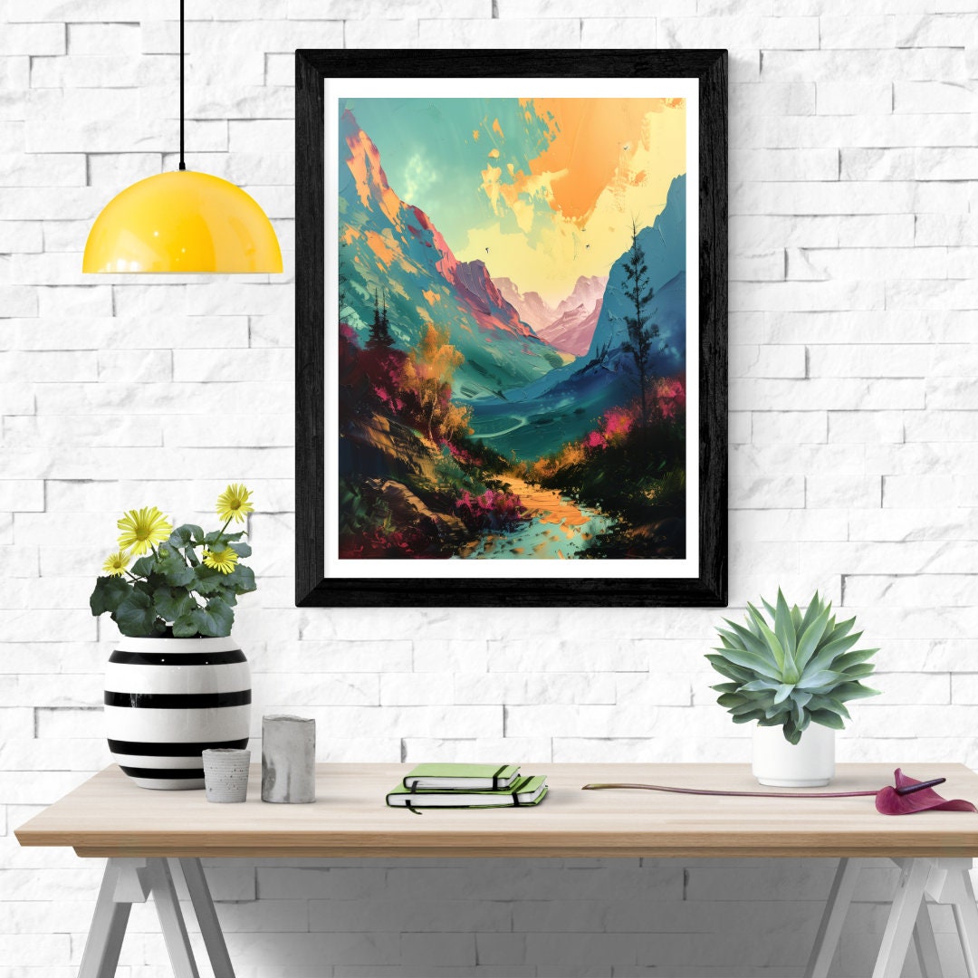 Abstract Mountainscape, Digital Print (MORE SIZES!) for Immediate ...