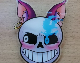 Catboy skull man badge