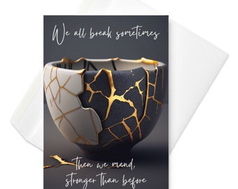 Kintsugi Card | Thinking of you card | Sympathy Card | Condolence card | Sorrow card | Greeting card | Thoughtful | Minimalist | Japanese