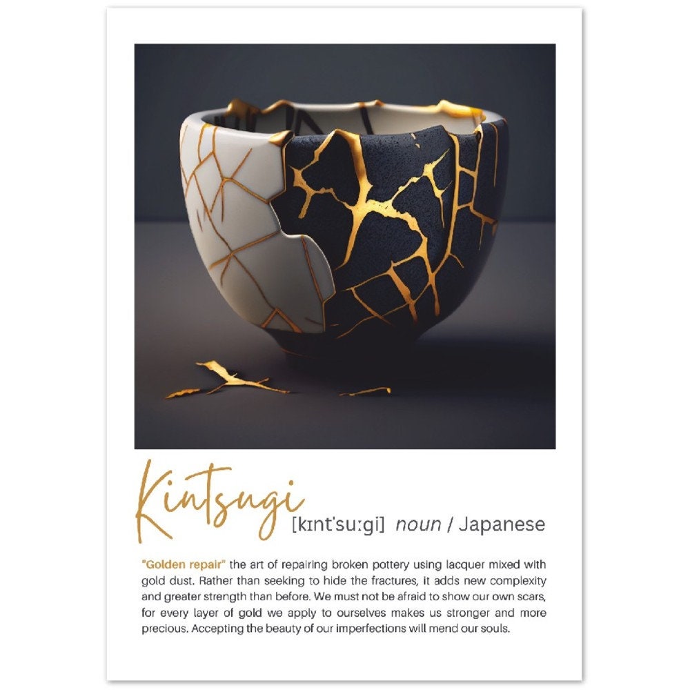 Kintsugi Poster Print Japanese Healing Inspirational Wall Art Home ...