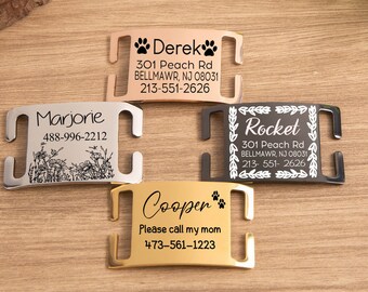 Silent Dog Tag Personalisieren Hundemarke Dog Tags,Slide Dog Tag für Hunde,lautloses Haustier Halsband Tag,Leise Haustier Id Tag,Welpen Hund Namensschild,Katze Tag