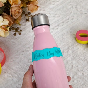 Siliconen flesbanden, gepersonaliseerde flesbanden, etiketbanden, flessenetiketten, sippy cup-label, aangepast waterfleslabel, gegraveerd naamlabel afbeelding 7