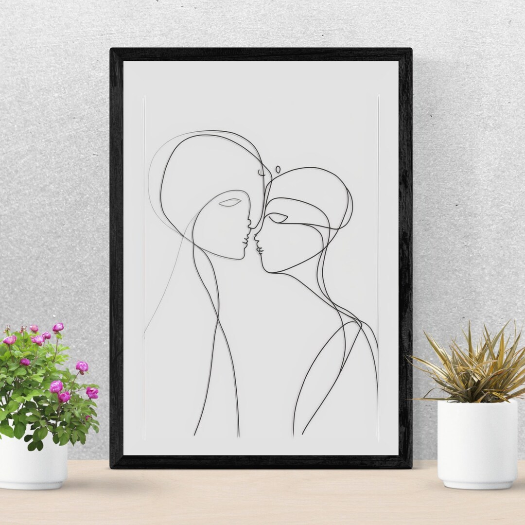 Printable Abstract Line Art Prints Line Drawing Woman Line Etsy