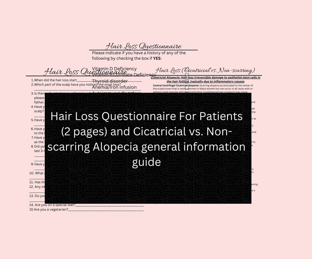 Dermatology Hair Loss Questionnaire for Patients Cicatricial Vs. Non