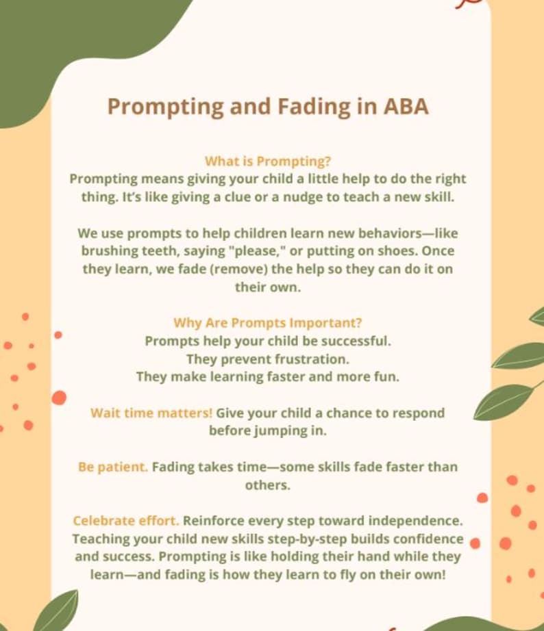 ABA Parent Training Packet - Functions of Behavior, Reinforcement ...