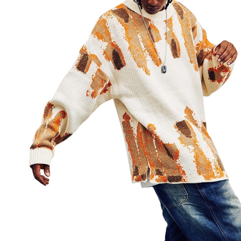 Paint Splatter Tie Dye Knit Sweater Unisex Graphic Print Etsy