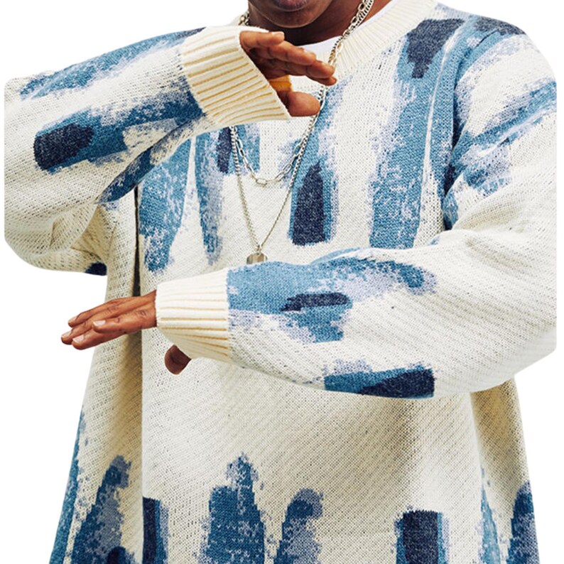 Paint Splatter Tie Dye Knit Sweater Unisex Graphic Print Etsy