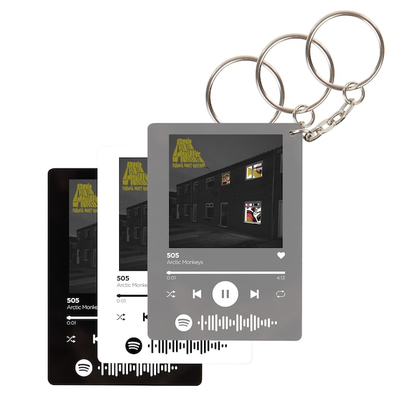 Personalised Music Keyrings Scannable Song Name Album Playlist Birthday Christmas Any Occasion Gift