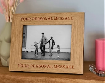 Personalised Wooden Photo Frame Valentine Anniversary Birthday Wedding Gift