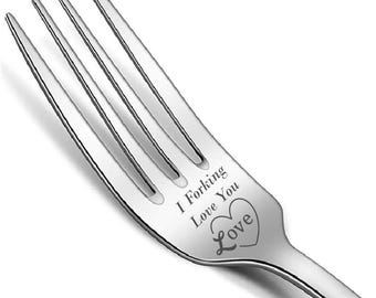 I forking love you Engraved Fork Gift For Someone Special