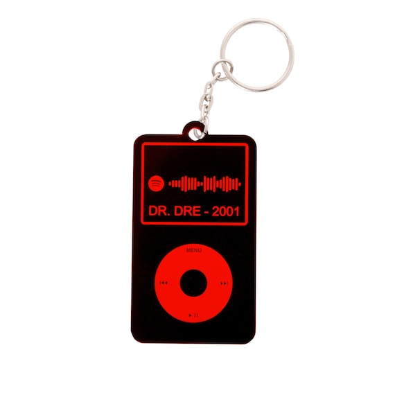 Personalised Retro Music Player MP3 Keyring Code Ipod Apple