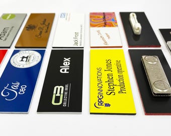 Printed Staff ID Name Badges Corporate Personalised Named Badge Business + logo