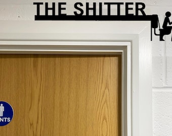 Der Scheißer Mann Auf Toilette Toilette Sign Tür Topper Mann Höhle Haus Bar Dekor WC