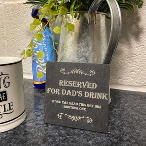 Funny Father&#39;s Day Square Slate Coaster Engraved Present Gift