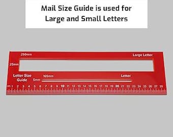 Postage Ruler Red Ro Mail Postal Template Letter Size Charge Guide UK Acrylic