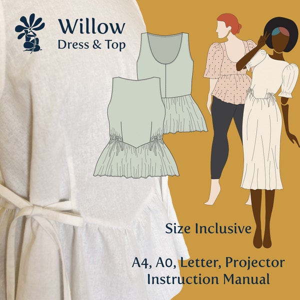 Willow (DIGITAL) PDF Dress Top Sewing Pattern ~ Size Inclusive ~ Easy Beginner Friendly