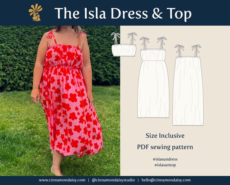 Isla Sundress & Top Sewing Pattern: Beginner Friendly (PDF Pattern) - Etsy