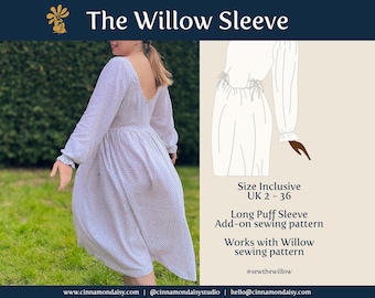 Willow Sleeve (DIGITAL) PDF Sleeve Sewing Pattern Add-on ~ Size Inclusive ~ Easy Beginner Sewing ~ Puff Sleeve Sewing Pattern