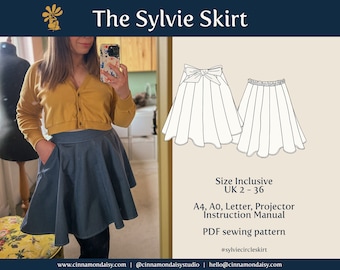 Sylvie (DIGITAL) Circle Mini Skirt PDF Sewing Pattern ~ Size Inclusive ~ Confident Beginner Sewing