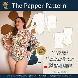 Patrón de costura de mono superior Pepper (DIGITAL) en PDF ~ Tallas inclusivas ~ Principiante seguro ~ Tejido de punto
