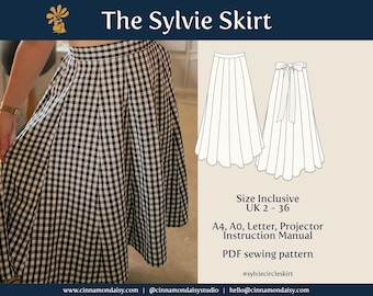 Sylvie (DIGITAL) Circle Midi Skirt PDF Sewing Pattern ~ Size Inclusive ~ Confident Beginner Sewing