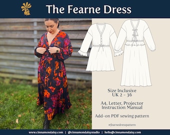 Fearne Dress Add-On Sewing Pattern: Size-Inclusive Beginner PDF