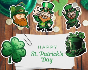 St. Patricks day set of stickers (5 stickers) | Irish stickers | Perfect Gift | Instant Download | OnlineArtMart Design