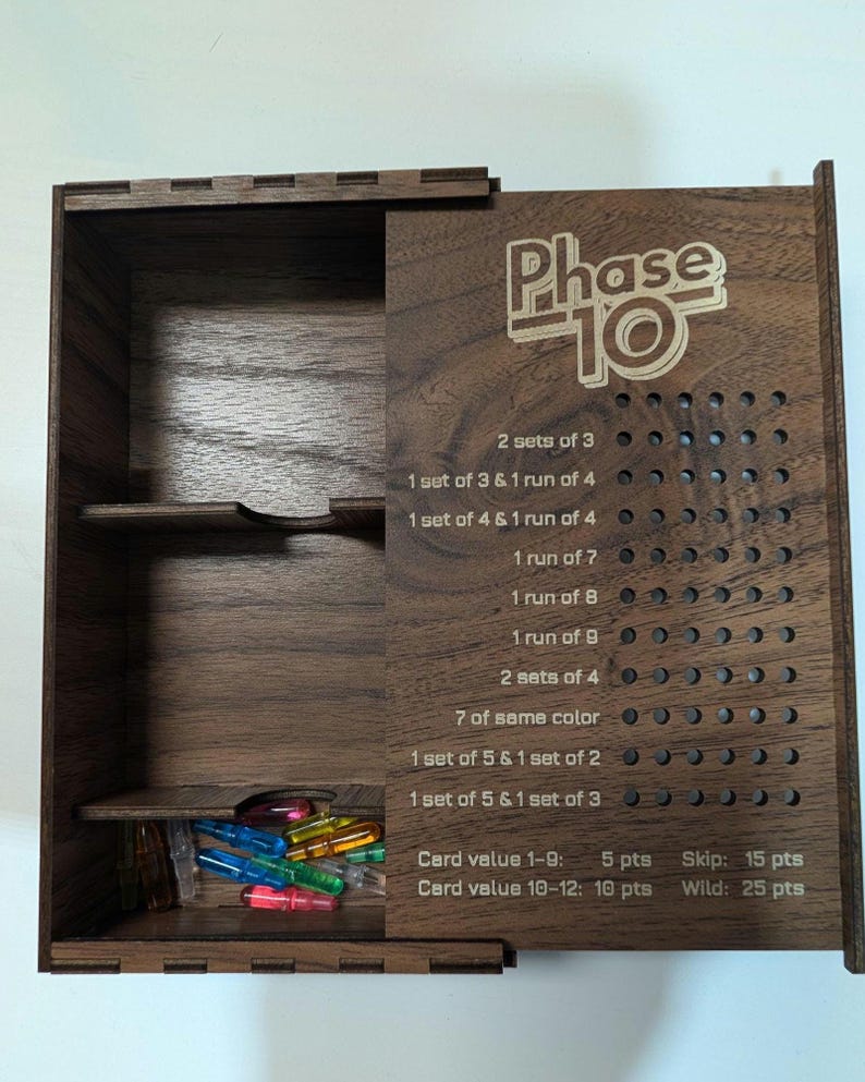 Phase 10 Card Box. Includes 2 Sets of Pegs. No Cards Included - Etsy