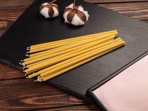 Set of 10-100 Pc. Yellow Nature Thin Taper 18x0,5 Cm Pure
