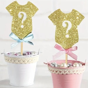 Gender Reveal Cupcake Toppers, Gender Reveal Baby Shower Cake Decor, Baby Shower Cake Decor, Party Supplies, Baking Supplies