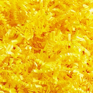 Yellow Crinkle Paper, Void filler, Shredded paper, Gift box filler & Wrapping, Basket Cushioning, wedding gift box, Paper Party supplies