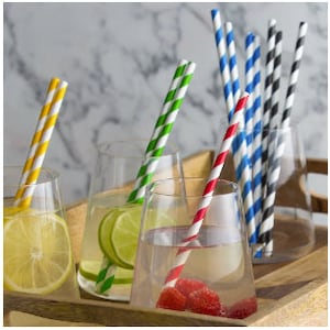 Colorful paper straws, eco-friendly, and great for Spring, Summer, Fall Pool Parties, BBQ&#39;s, and turtle safe on the beach!