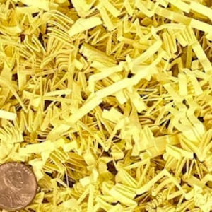 Canary Yellow Crinkle Paper, Void filler, Shredded paper, Gift box filler, Easter Basket Cushioning, wedding gift box, Paper Party supplies