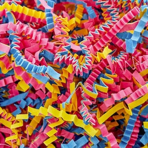 Fiesta Mix Crinkle Paper, Void filler, Shredded paper, Gift box filler & Wrapping, Basket Cushioning, wedding gift box, Paper Party supplies
