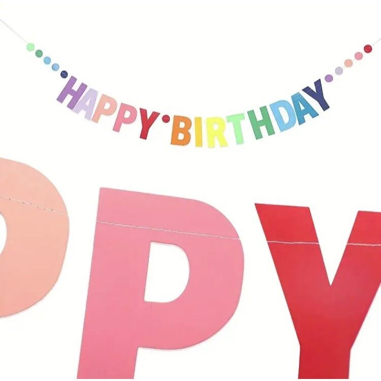 Happy Birthday Banner Decoration Rainbow Colorful Puerto Rico - View #3