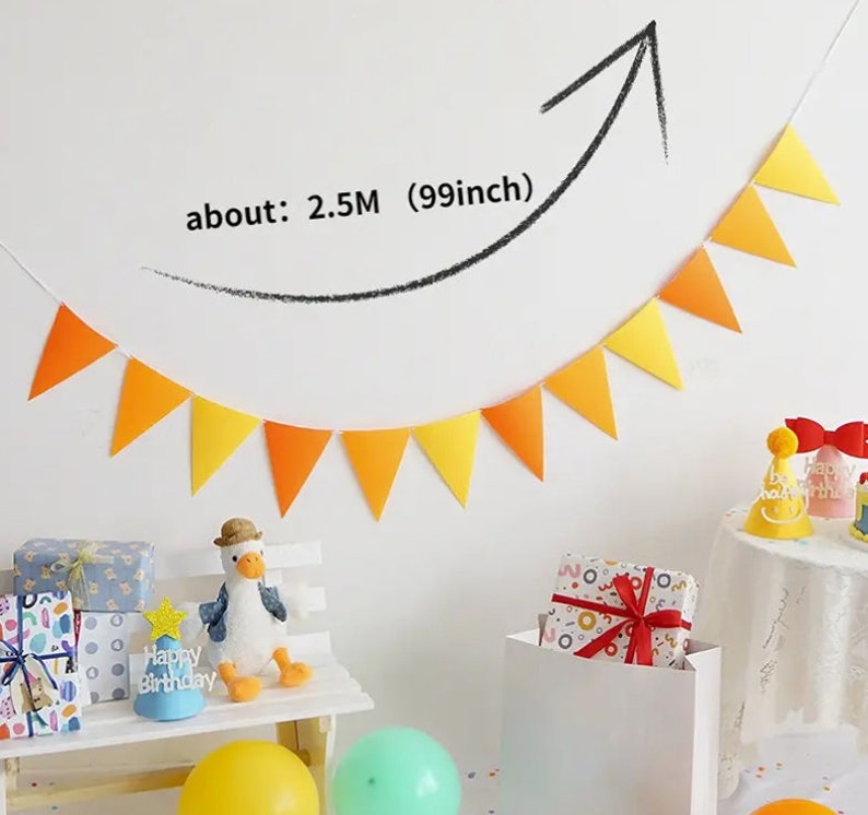 Brown Triangle Pennant Flags, Bunting Banner Hanging Decoration