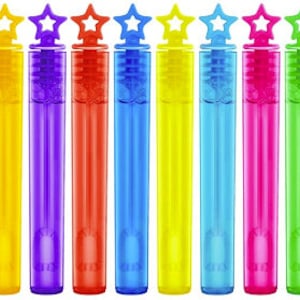 30 Pack Mn Bubble Wands(6 Style, 6 Colors), Bulk Bubble Party Favors