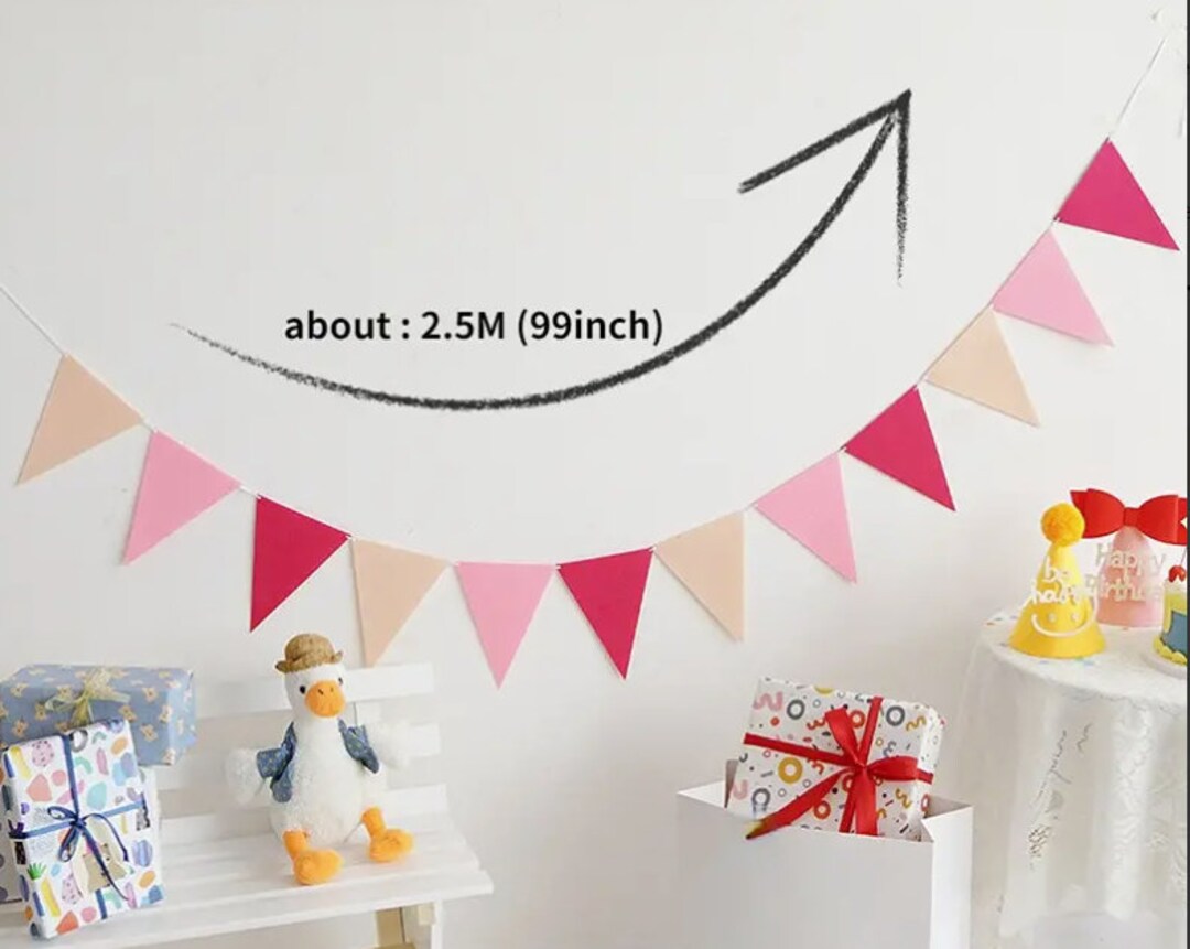 Pink Triangle Flaglets Pink Triangle Pennant Flags, Bunting Banner Hanging Decoration, Wedding ...