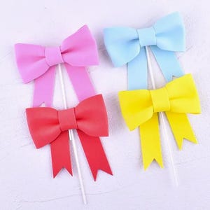 Bow Tie Cake Topper - Elegant Bow Cake Decoration for Birthday Parties, Weddings & Baking Decor Supplies