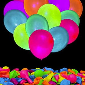 Colored UV Neon Balloons, Glow Balloons, Neon Party Decorations, Glow in the Dark Party Supplies, Black Light Neon, Glow Party Decoration