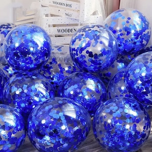 Blue Confetti Sequin Balloons, Party Decoration Balloons for weddings, baby showers, engagement and birthday parties and many more!