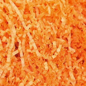 Orange Crinkle Paper, Void filler, Shredded paper, Gift box filler & Wrapping, Basket Cushioning, wedding gift box, Paper Party supplies
