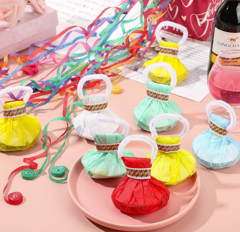 30 Stuks Handworp Streamers Confetti Party Papier Cracker Poppers Decoratie Lint For Bruiloft Verjaardag Kinderen Viering Rekwisieten Benodigdheden