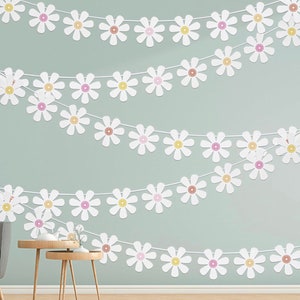 White Daisy Hipster hanging banner-  Our Garland Hippie Party Banner is great for parties, girl rooms, and more!