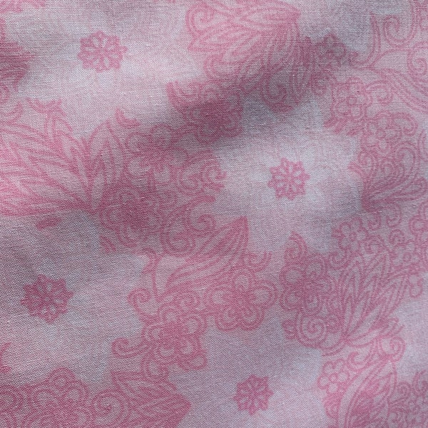 Retro St. Michael Flat Bed Sheet: Floral 70’s Fabric, Perfect for Re purposing