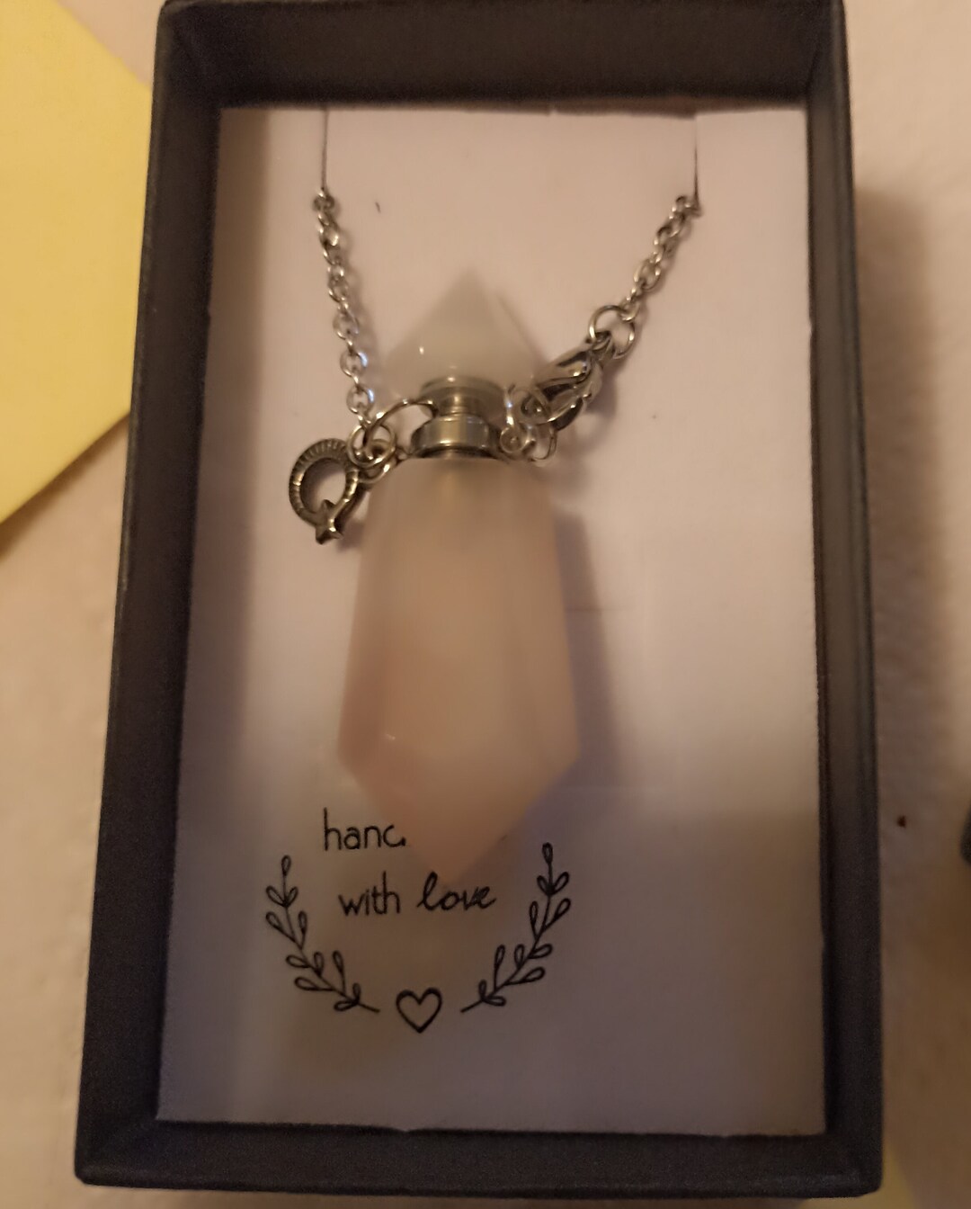 Rose Quartz Bottle Pendant Necklace Mounted With Chain Etsy