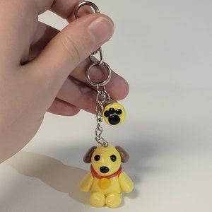 Handmade Clay Dog Keychain